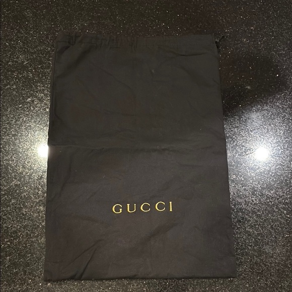 Gucci Handbags - Gucci Black and Gold Embroidered Dust Bag